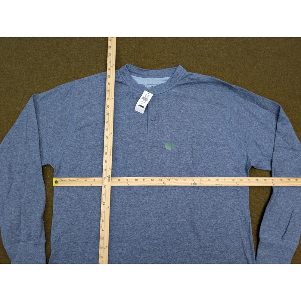 LL Bean  Shirt Mens XL Regular River Driver Henley Wool Blend Double Layer - Picture 3 of 8